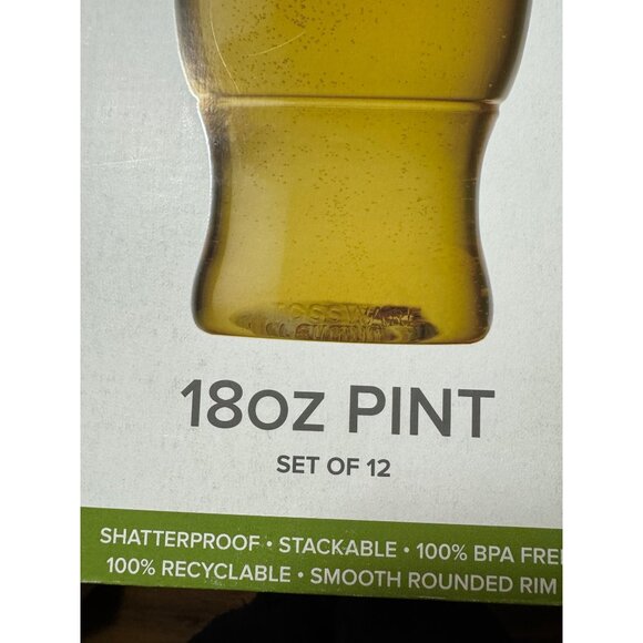 Toss Ware18oz Pint Glasses Set Of 12 - Shatterproof & Recyclable  Drinkware - Picture 2 of 4